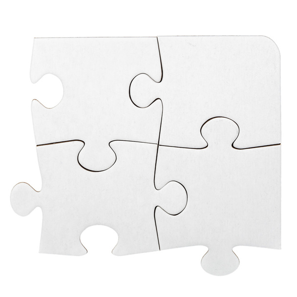 White cardboard jigsaw puzzle  - 写真・画像