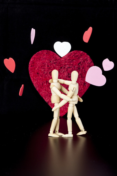 Wooden dummies in love - Photo, Image