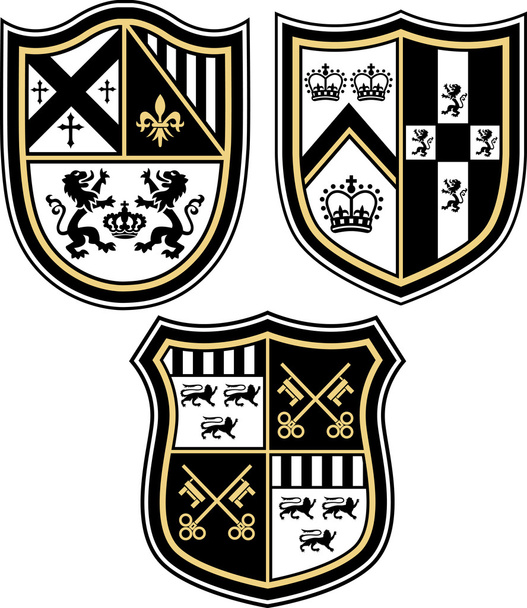 Classic heraldic emblem crest shield - Vector, Image
