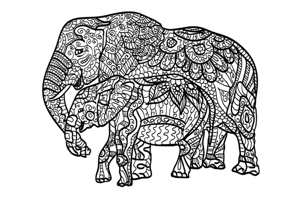 coloration relaxante éléphants
 - Vecteur, image
