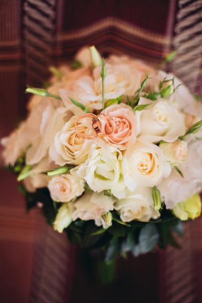 Wonderful luxury wedding bouquet of different flowers - 写真・画像