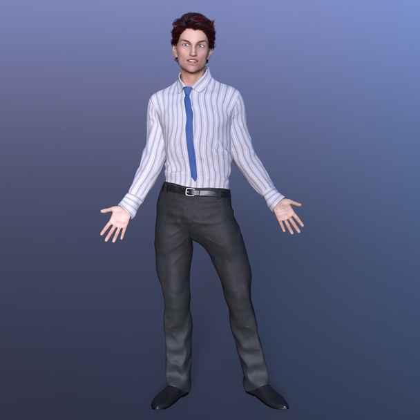 3D CG rendering of a young man - Foto, imagen
