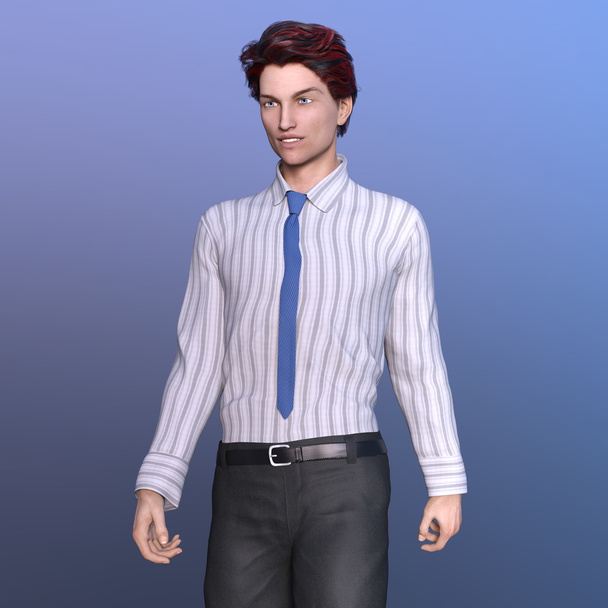 3D CG representación de un hombre joven
 - Foto, imagen