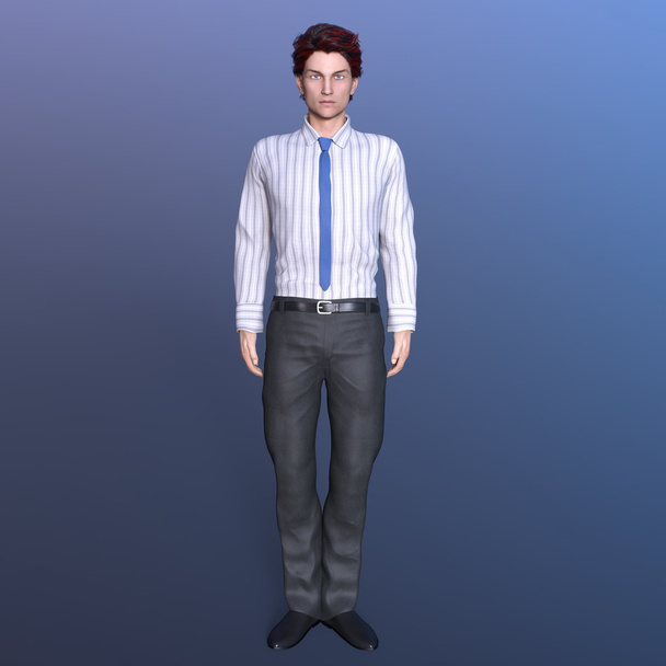 3D CG rendering of a young man - Foto, afbeelding