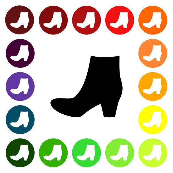 Set of colorful boots shoe icons - Vector, Image