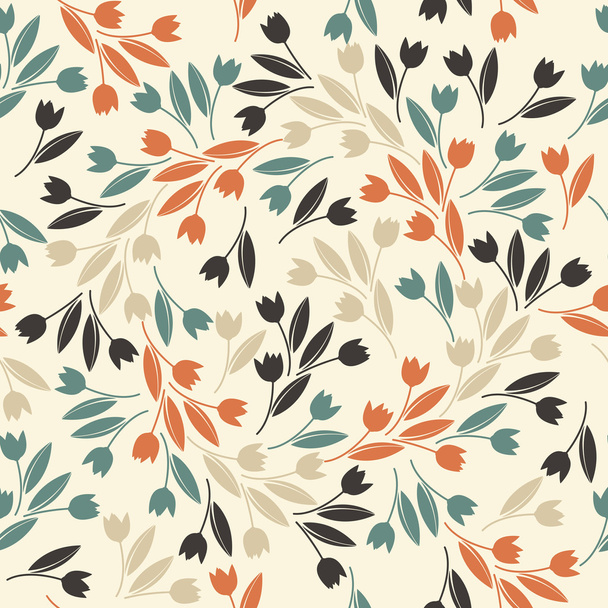 Seamless pattern with colorful tulips - Vetor, Imagem