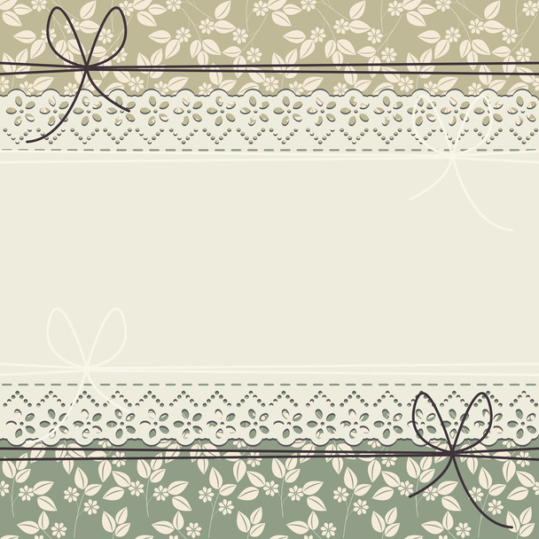 Spring lace frame with flowers and leaves - Vector, Image