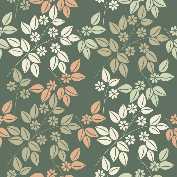 Stylish seamless pattern with colorful flowers and leaves - ベクター画像