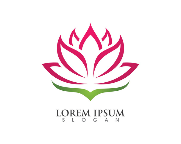 Stylized lotus flower icon vector Logo Template - Vector, Image