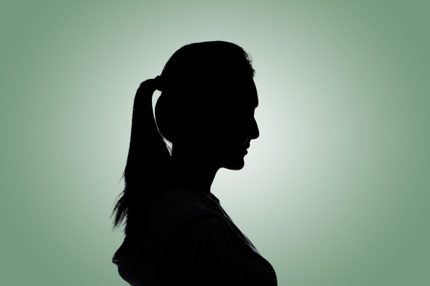 Silhouette woman portrait - Photo, Image