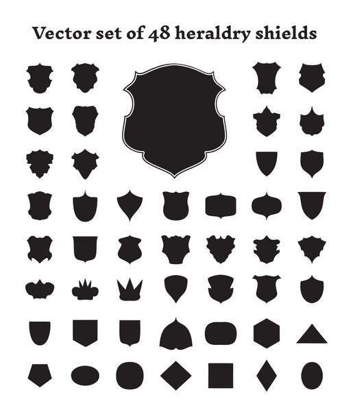 Grote reeks Heraldiek schilden - Vector, afbeelding