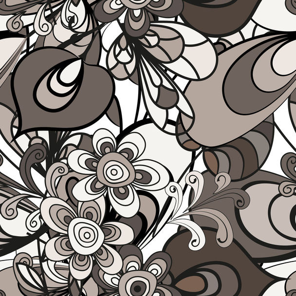 Floral print. Vector seamless floral pattern. - Vektor, kép