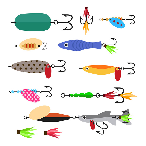 Fishing lure set - Vektor, Bild