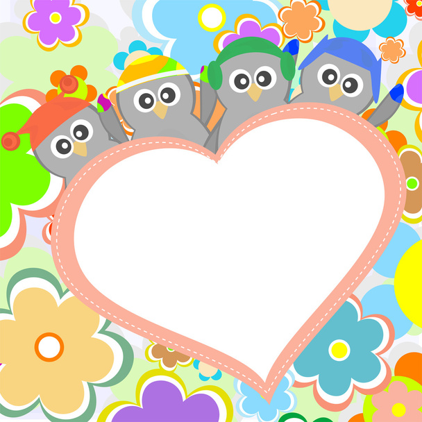 Penguin in love for Valentines greetings - Vector, Image