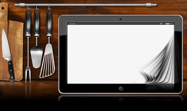 Tablet Computadora en la cocina
 - Foto, Imagen