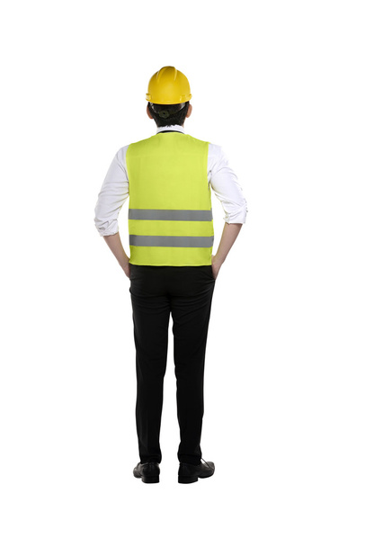 worker wearing safety vest and helmet - Foto, Imagen