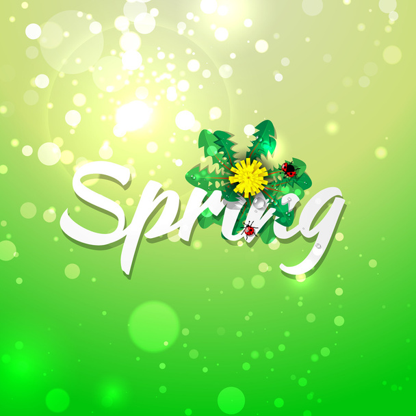 Green spring abstract background. - Vector, Image