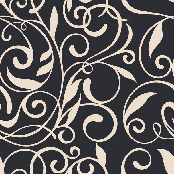 Naadloze patroon met bladeren. Naadloze bloemmotief. Vintage patroon - Vector, afbeelding