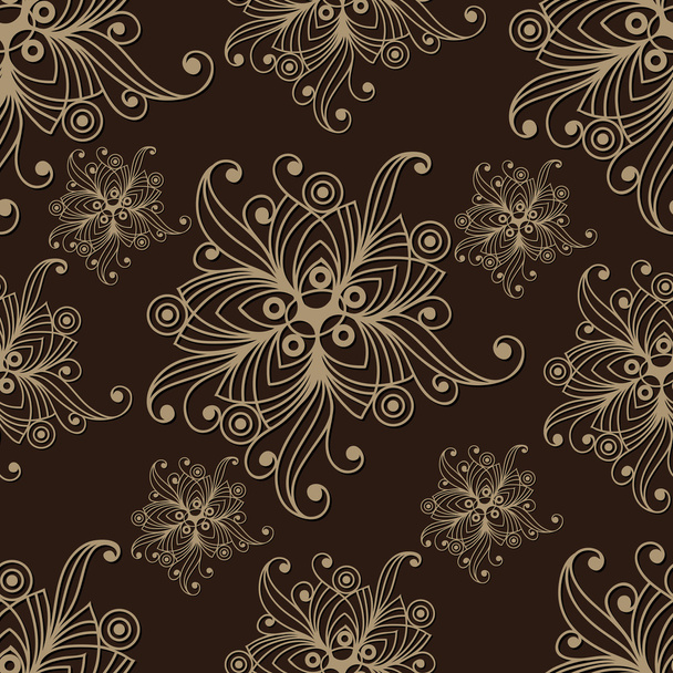 Seamless pattern with floral ornament 35 - Vektör, Görsel