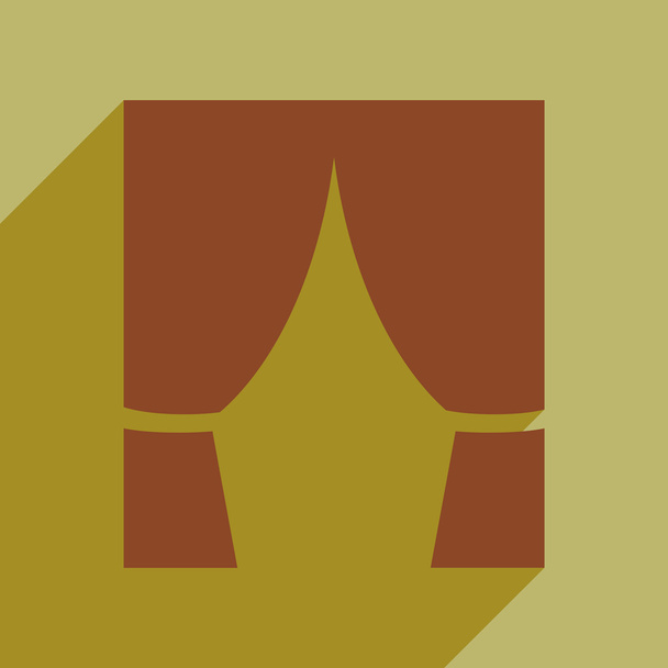 Icono web plano con cortina de sombra larga
 - Vector, imagen