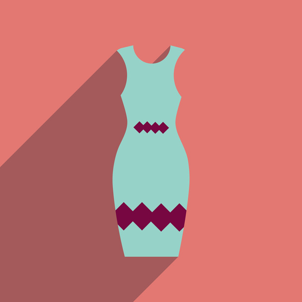 Flat icon with long shadow elegant dress - ベクター画像