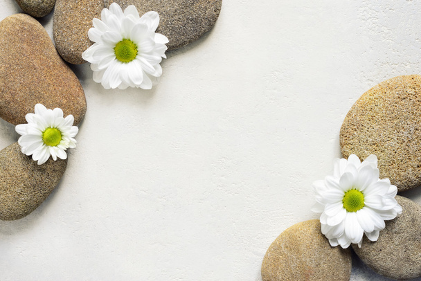 Spa background with stones and flowers - Photo, Image