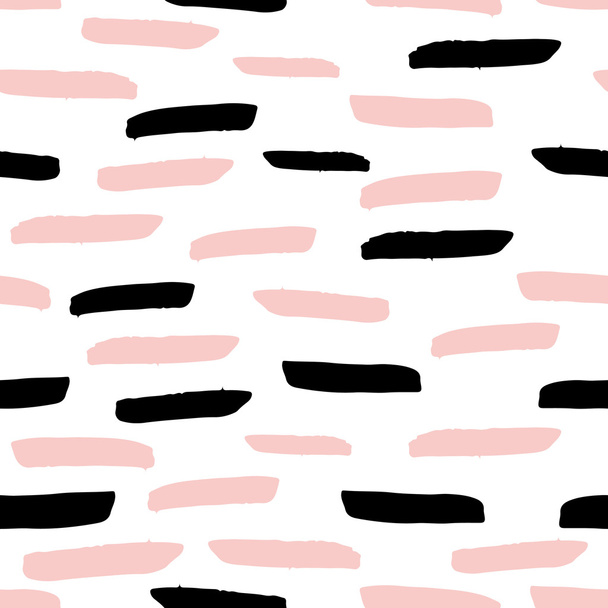 Abstract background with brush strokes. Hand drawn vector seamless pattern - Vector, Imagen
