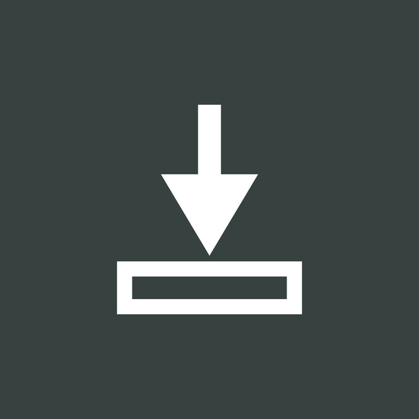 Download icon, op een donkere achtergrond, witte contouren, groot formaat sym - Vector, afbeelding
