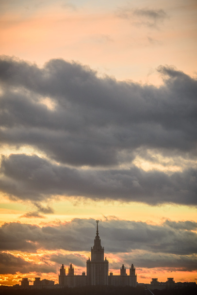 Sunset Moscow State University in winter - Photo, Image
