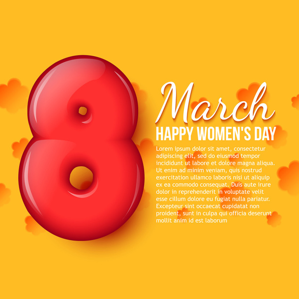 International Womens Day. March 8. volume eight - Vetor, Imagem