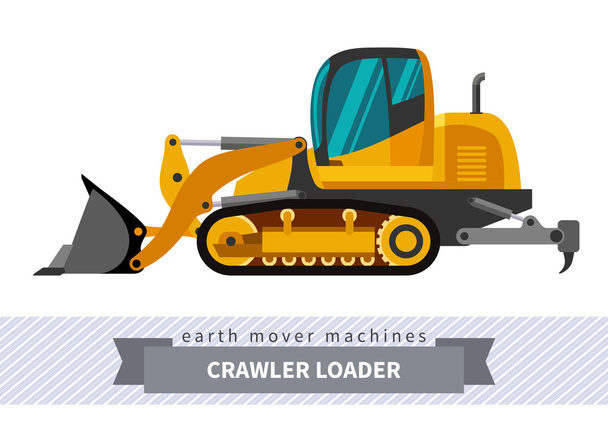 Crawler loader voor grondwerk operaties - Vector, afbeelding