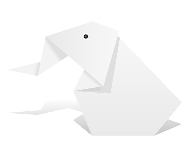 Origami elephant on white - Vecteur, image