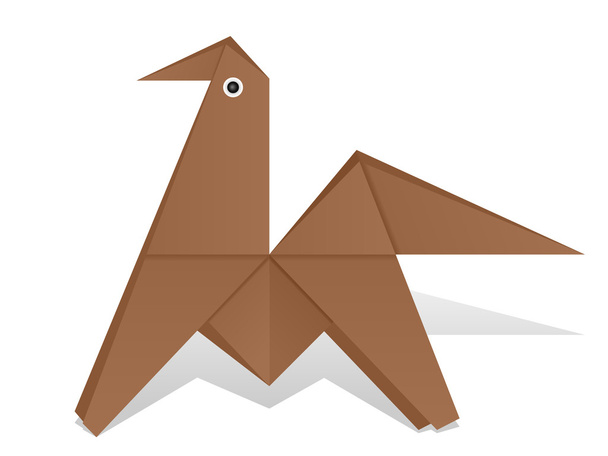Origami horse on white - Vettoriali, immagini