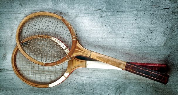 Two vintage rackets - Fotoğraf, Görsel