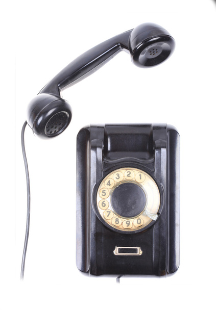 oude roterende telefoon concept geïsoleerd op wit - Foto, afbeelding