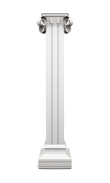 Column with pilasters isolated on white background. 3d rendering - Foto, afbeelding
