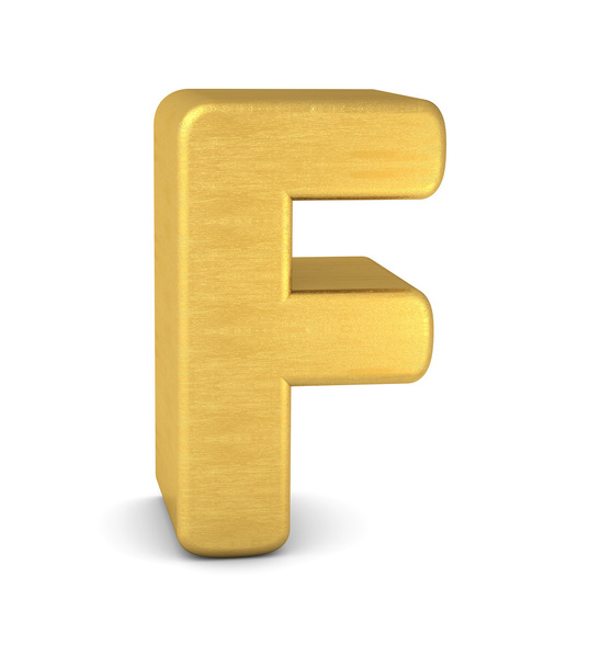3d letter F gold - Photo, Image