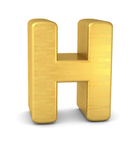 3d letter H gold - Photo, Image