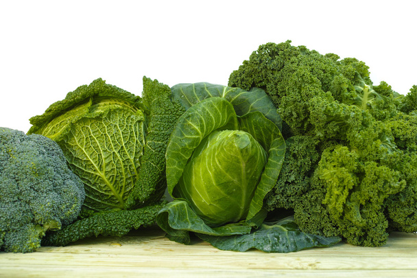 Свіжий зелений органічний ринок овочів на білому тлі
 - Фото, зображення