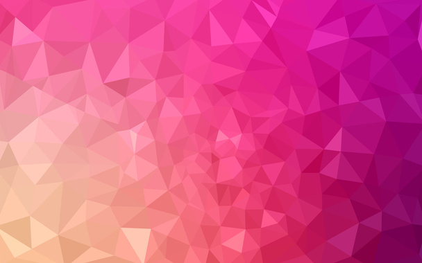 mehrfarbiges rosafarbenes, gelbes polygonales Muster, das aus Dreiecken und einem Farbverlauf im Origami-Stil besteht. - Vektor, Bild