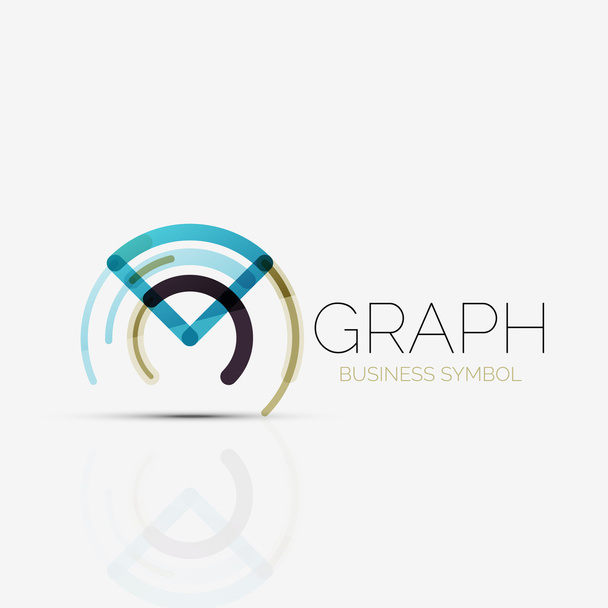 Abstracte logo idee, lineaire diagram of grafiek business pictogram. Creatieve vector logo ontwerpsjabloon - Vector, afbeelding