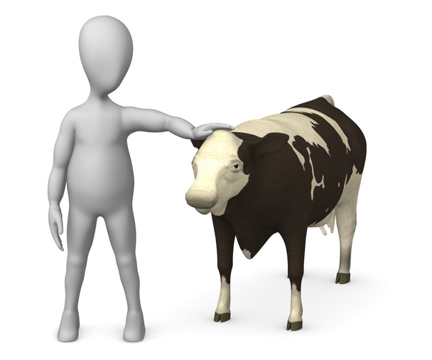 Character with cow - Photo, Image