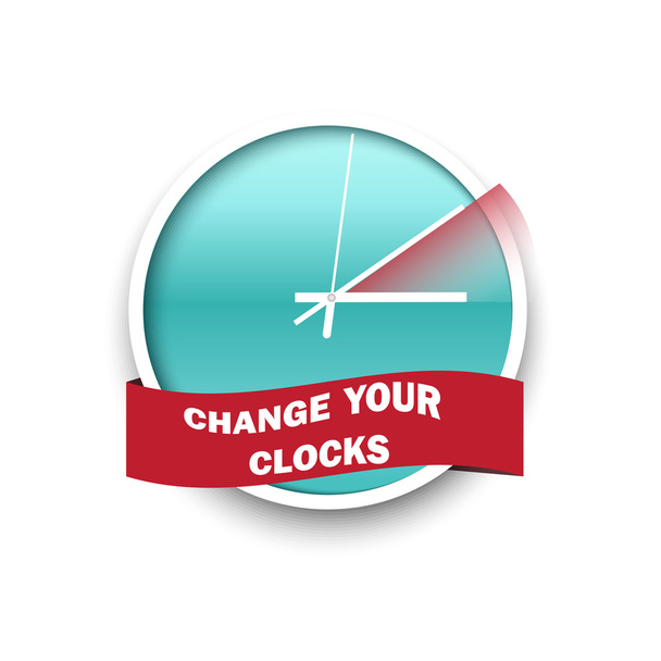 Change your clocks message for Daylight Saving Time. Vector illustration. - Vector, Image