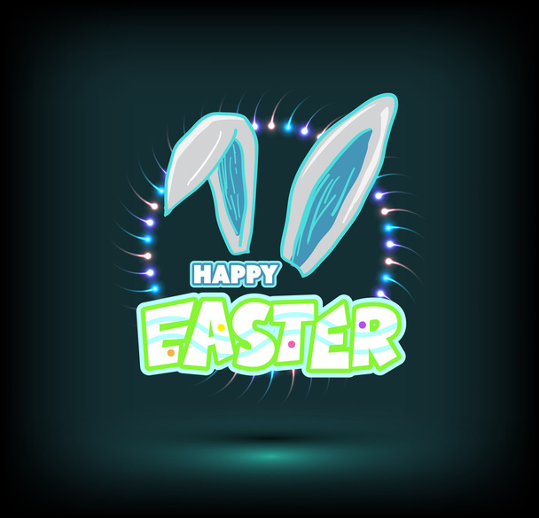 Boldog húsvéti kártya illusztráció húsvéti nyuszi - Vektor, kép