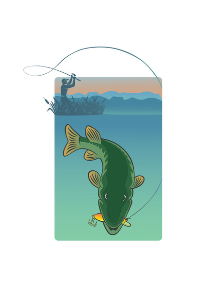 logotipo de la pesca lucio
 - Vector, imagen