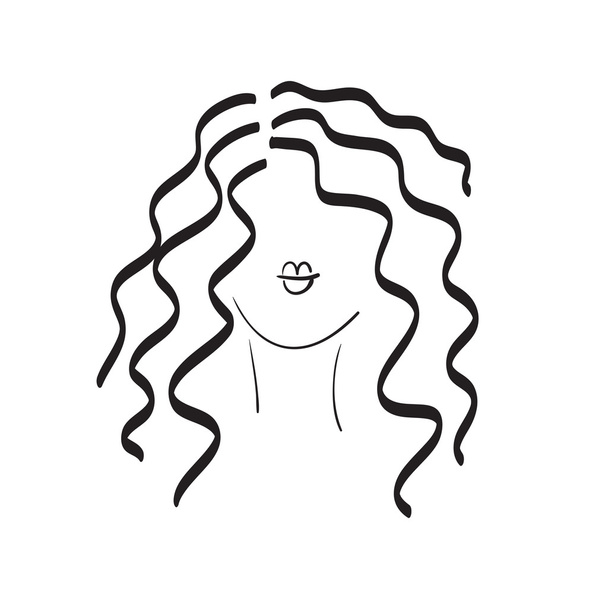 Hand drawn model woman vector icon illustration - Vector, Image