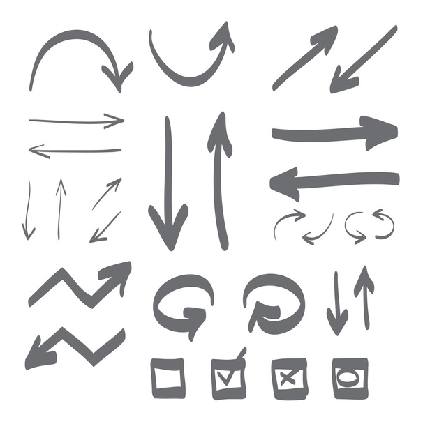 handgezeichnete Pfeile Vektor Set Symbol illustratio - Vektor, Bild