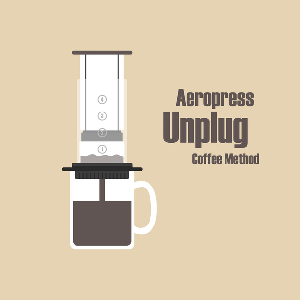 aeroprensa, desenchufar el método de café
 - Vector, imagen