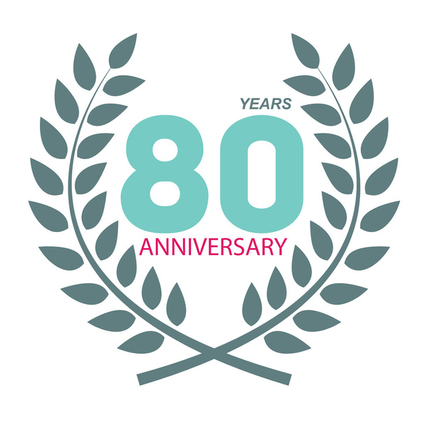 Logo modello 80 Anniversario della corona di alloro Vector Illustratio
 - Vettoriali, immagini