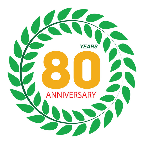 Logo modello 80 Anniversario della corona di alloro Vector Illustratio
 - Vettoriali, immagini
